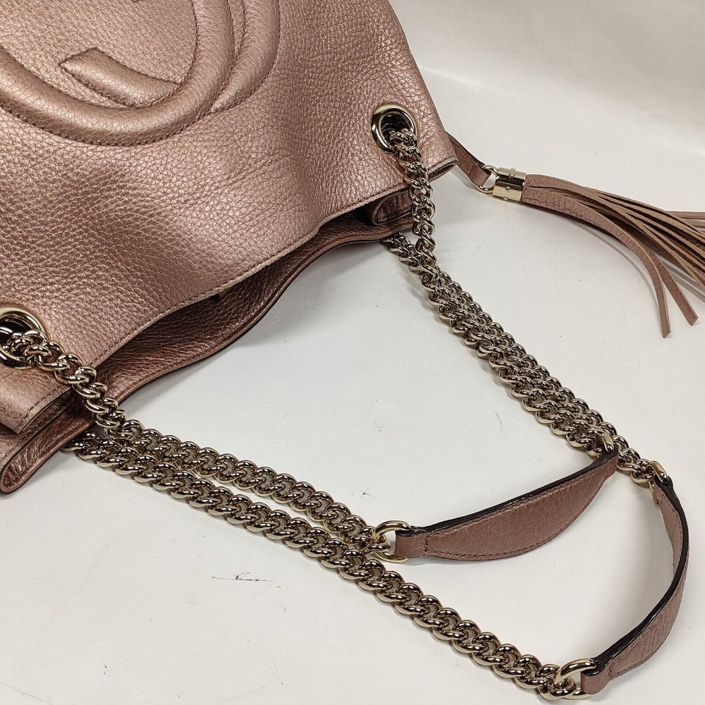 100% Authentic Gucci  Pink Leather Shoulder Bag - Picture 4 of 9